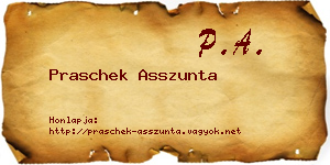 Praschek Asszunta névjegykártya